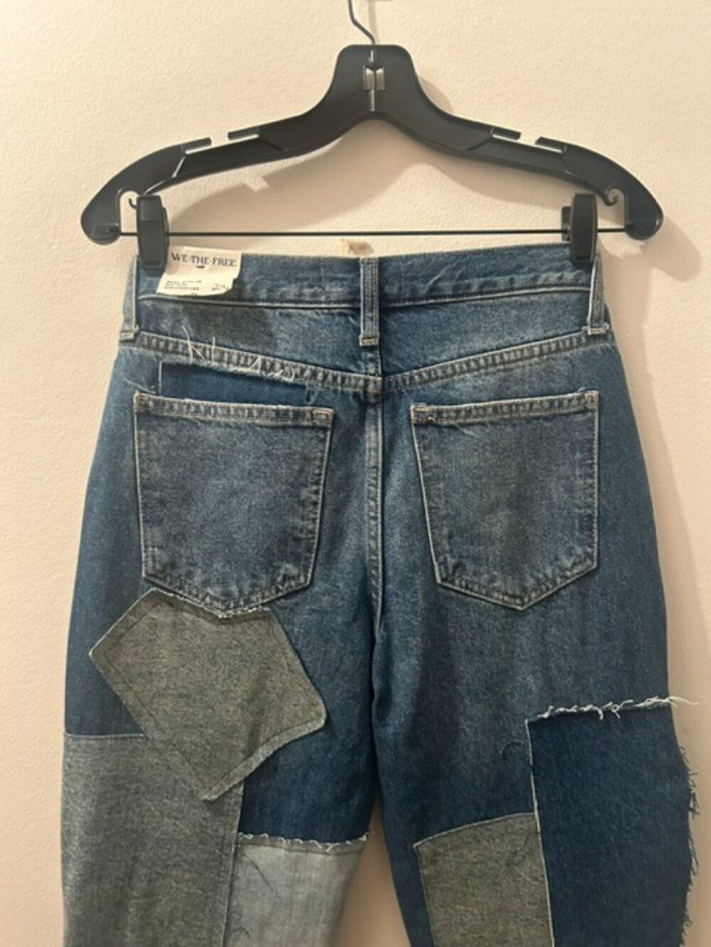 We The Free Free People Bare With Me Patchwork Straight Leg Denim Jeans - Picture 14 of 16